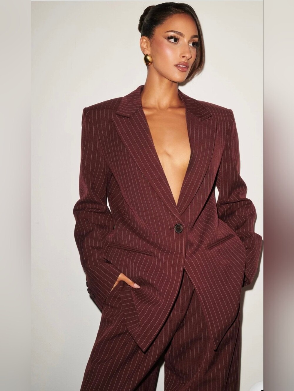 Reece Blazer in Burgundy Pinstripe by Babyboo NEW XXL